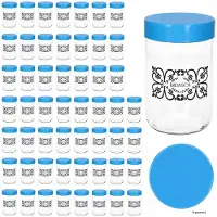 MamboCat 54er Set Ida Aufbewahrungsglas 0,5L Vorratsgläser blau Müsli Nüsse