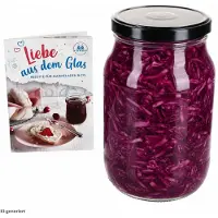 MamboCat Einmachglas 1,7L Vorratsglas TO100 Deckel schwarz Rezeptheft Einkochen
