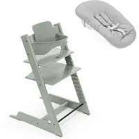 Stokke Tripp Trapp Bundle Treppenhochstuhl inkl. Newbornset Light Grey & Babyset, gruen