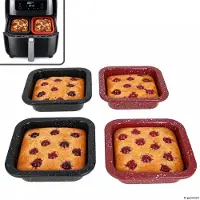 MamboCat 4er Set Cina Backform quadratisch 12x12cm Airfryer Backofen Auflauf Kuchen