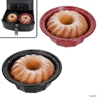 MamboCat 2er Set Cuci Mini Gugelhupf Backform Ø12,3cm runde Airfryer Backofen Kuchen