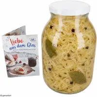 MamboCat Einmachglas 3L Vorratsglas TO100 Deckel weiß Rezeptheft Einkochen