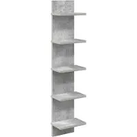 vidaXL Wandregal Betongrau 22 x 15 x 100 cm Holzwerkstoff