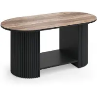 Vicco Couchtisch Calero Eiche rustikal/Schwarz 100 x 50 cm, Model 61470