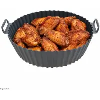 MamboCat Airfryer Silikon Form rund Ø20cm mit Henkeln Heißluftfritteuse bis 260°