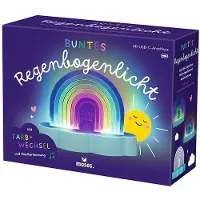 Moses . Buntes Regenbogenlicht, bunte LED Lampe für Kinder mit Farbwechsel & Musiksteuerung, USB-C & Batteriebetrieb, Stimmungslicht & Kinderzimmer-Deko, Leuchte mit Geräuschsensor