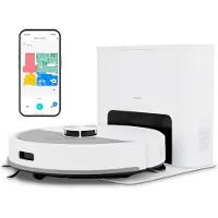 Medion Saugroboter mit Absaugstation und Wischfunktion X23 SW+ (Lasernavigation, Starke 5000Pa Saugkraft, 2in1 Roboterstaubsauger, präzise Kartenerstellung, Go & No Go Bereiche, mehrere Etagen) weiß