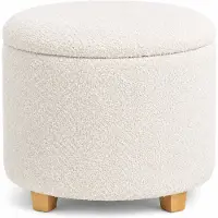 Hjh LIVING Sitzhocker mit Stauraum / Polsterhocker STORIANO S 1 Fach weiß