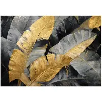 WALLARENA Fototapete Bananenblätter in Schwarz | Gr.: 400 x 280 cm