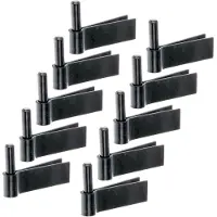 Alberts 863920 Kloben zum Einmauern, F-Mauerhaken, schwarzer Tauchlack, Dornmaß Ø16 mm, 105 x 40 mm, 10er Set