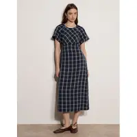 Apricot Midikleid "Karomuster-Midaxi-Kleid" mit Puffärmeln
