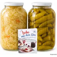 MamboCat 2er Set Einmachglas 4,25L Vorratsglas TO100 Deckel weiß Rezeptheft Einkochen
