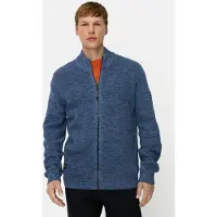 Camel active Kernige Strickjacke aus Baumwollgemisch in Tintenblau | Gr.: L