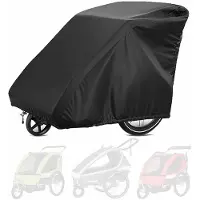 Dopwii Fahrradanhänger Abdeckung, 210D Oxford, 140x84x99cm, wasserdicht, Zugband – für Kinder- & Hundeanhänger