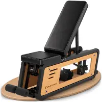 Sportstech Hantelbank Woodmate_Lite, Massivholz Eiche, 220 kg belastbar, 6-fach verstellbar, Hantelständer