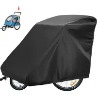 Welikera Fahrradanhänger Abdeckung 210D Oxford – 140x84x99cm, wasserdicht, Zugband | Für Kinder- & Hundeanhänger