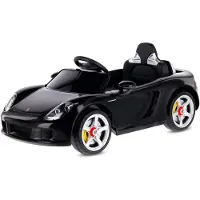 Sun baby Elektro Kinderfahrzeug Porsche Carrera GT Kinderauto Elektroauto Akku MP3 Fernbedienung Schwarz