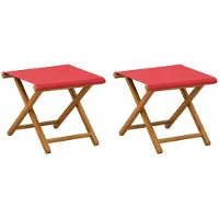 vidaXL Liegestuhl 2 pcs Massives Eukalyptus Holz Rot