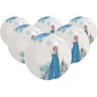 Villeroy & Boch Teller "Kinderteller Disney Frozen ø 21,5 cm 6er Set bunt" Spülmaschinenfest, Mikrowellensicher