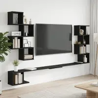 vidaXL Wandmontiertes TV-Regal Schwarze Eiche 160 x 15 x 94 cm