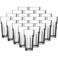 Pasabahce Longdrinkglas "Longdrinkgläser Casablanca 475 ml 24er Set transparent", bunt (transparent), B:8,6cm H:16,2cm Ø:8,6cm, Glas, Trinkgefäße, Longdrinkglas, Spülmaschinengeeignet, Stapelbar