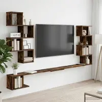 vidaXL Wandmontiertes TV-Regal Raucheiche 160 x 15 x 94 cm