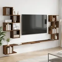 vidaXL Wandmontiertes TV-Regal Altholz 160 x 15 x 94 cm Holzwerkstoff