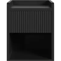 En.casa Nachttisch Nand 1 Schublade 1 unteres Fach 55x45x39 cm Schwarz []