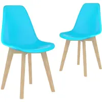 vidaXL Esszimmerstühle 2 Stk. Blau Kunststoff