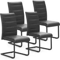 Vicco Freischwinger Salvo Schwarz/Schwarz 4er Set, Model 60737