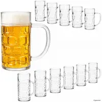 MamboCat 12x Lord ToGo Bierkrug 0,4L Kunststoff Relief Füllstrich Henkel Humpen Camping