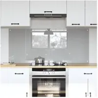 vidaXL Küchenrückwand 2 stk. Hellgrau 70 x 60 cm Gehärtetes Glas