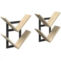 vidaXL Wandregal 2 stk. Sonoma-Eiche 43 x 15 x 47 cm Holzwerkstoff