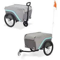 FUXTEC FUXLIFE by Fahrradanhänger FX-LA120 | Lastenanhänger 2in1 | 120 L Volumen | 47,8 kg Zuladung | faltbar anthrazit