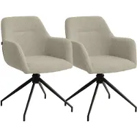 CLP 2er Set Esszimmerstühle Merlinda Teddystoff Stoff HBT: 85x58x60 cm taupe