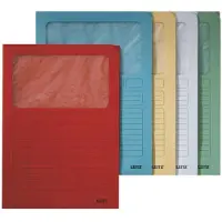 Leitz Sichtmappe, DIN A4, Karton, mit Sichtfenster, sortiert 160 g/qm, Oberteil mit beschriftbarem D