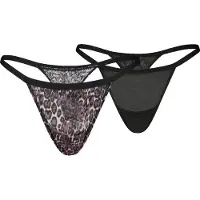 Puma String "WOMEN ANIMAL MESH TANGA STRINGS", Damen, Gr. L, schwarz combo, Obermaterial: 90% Polyamid, 10% Elasthan, Unterhosen String