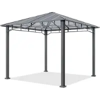 TOOLPORT Gartenpavillon 3x3 m Alu-Rahmen, Polycarbonat Dach ca. 8mm