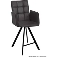 58 aufm Kessel THEKENSTUHL drehbar (4er-Set) Devalyn 52x108x60 Schwarz/Anthrazit