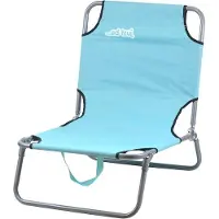 Famanu Liegestuhl für Strand und Garten - Hellblau Aluminium Klappliege
