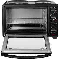 Ecg ETH 3001B Minibackofen mit Kochplatte, Farbe:Schwarz