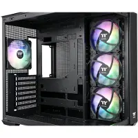 Thermaltake View 380 TG ARGB, Midi Tower, PC, Schwarz, ATX, micro ATX, Mini-ITX, SPCC, Gehärtetes Glas, Gaming