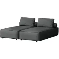 WFL GROUP Gartenliege 2 Personen Outdoor – Chaiselongue Garten für Terrasse, Balkon & Wintergarten – Freistehendes Doppeliege – Pflegeleichter Kunstleder-Bezug – Lorento, EU - Dunkelgrau