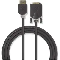 Ginza.se HDMI -Kabel - HDMI Stecker - DVI-D 24+1-Pin Stecker - 1080p - Vergoldet - 2.00 m - Gerade - PVC - Anthrazit - Box
