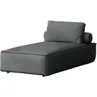 WFL GROUP Gartenliege Outdoor – Chaiselongue Relaxliege in Grau für Terrasse, Balkon & Wintergarten – Freistehende Loungeliege – Pflegeleichter Kunstleder-Bezug - Lorento, EU - Dunkelgrau