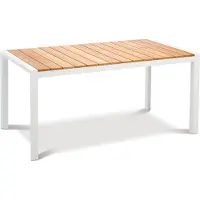 Best-Freizeitmöbel BEST Tisch Paros 160x90cm weiss/Teakholz, 46951600 weiss