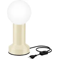 Opviq , Moderne Tischlampe Beige, Metall & Glas, Ø10 cm, G9, IP20 | 100% Melamin