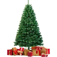 Eikuavons Künstlicher Weihnachtsbaum Tannenbaum mit 488 Spitzen PVC Nadeln Metallständer & Klappsystem Christbaum Grün 150cm