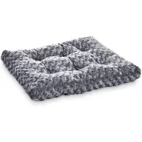 Amazon Basics Maschinenwaschbar Hundebett und Haustierbett für Mittelgroße Hunde - Waschbar und Strapazierfähig, 0,89 m, Graue Wirbel, 89 x 58 x 8 cm