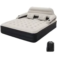 Merkloos King Size Aufblasen Matratze mit Kopfteil und Kissen